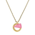 thumbnail image 1 of Delight Jewelry Acrylic Hot Pink Cheer Megaphone - Goldtone Class of 2026 Affirmation Ring Necklace, 23", 1 of 4