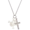 thumbnail image 1 of Delight Jewelry Acrylic Large Clear Skull I Have Plans for You Engraved Cross Zoey Necklace, 28", 1 of 4