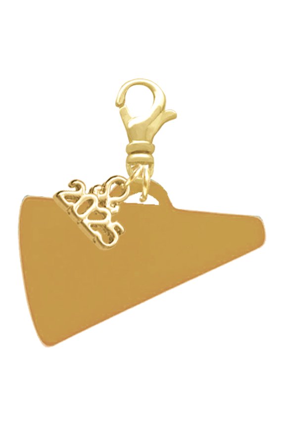 Acrylic Large Gold-tone Megaphone - Gold-tone Clip on Charm with Mini Year 2025