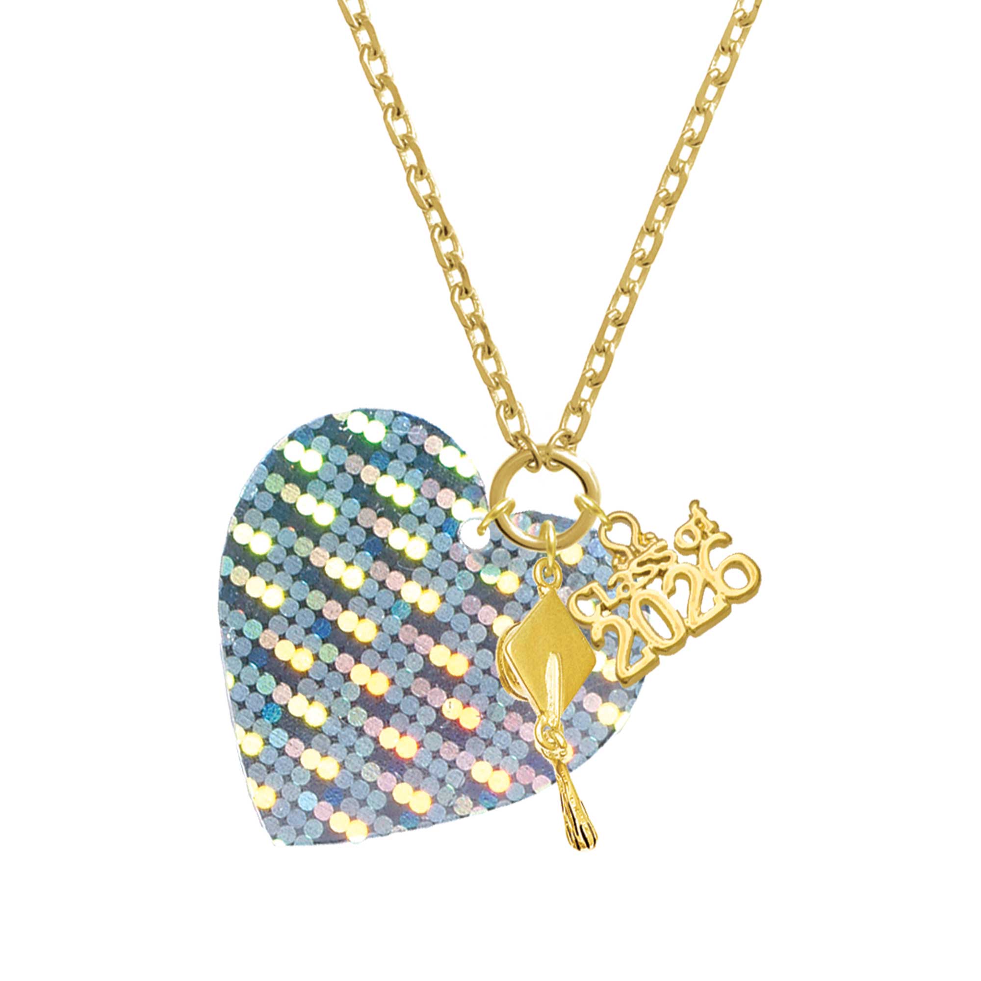Delight Jewelry Acrylic Large Hologram Heart - Gold-tone Class of 2026 ...