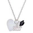 thumbnail image 1 of Delight Jewelry Acrylic Large Imitation Pearl Heart - Silvertone Class of 2026 Graduation Zoey Charm Necklace, 28", 1 of 4