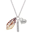 thumbnail image 1 of Delight Jewelry Acrylic Large Leaf Mixed Brown and Yellow Always My Mother Bar Zoe Necklace, 1 of 4