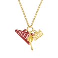 thumbnail image 1 of Delight Jewelry Acrylic Large Maroon Cheer Megaphone - Gold-tone Class of 2026 Graduation Zoey Charm Necklace, 28", 1 of 4