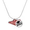 thumbnail image 1 of Delight Jewelry Acrylic Large Maroon Cheer Megaphone - Script Class of 2025 Dome Charm Necklace, 18", 1 of 4