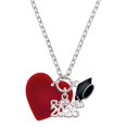 thumbnail image 1 of Delight Jewelry Acrylic Large Maroon Heart - Silvertone Class of 2026 Graduation Zoey Charm Necklace, 28", 1 of 4