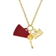 thumbnail image 1 of Delight Jewelry Acrylic Large Maroon Megaphone - Gold-tone Class of 2026 Graduation Zoey Charm Necklace, 28", 1 of 4
