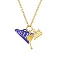 thumbnail image 1 of Delight Jewelry Acrylic Large Navy Cheer Megaphone - Gold-tone Class of 2026 Graduation Zoey Charm Necklace, 28", 1 of 4