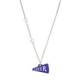thumbnail image 1 of Delight Jewelry Acrylic Large Navy Cheer Megaphone - Silvertone Class of 2026 Delicate Bar Necklace, 18.75", 1 of 4