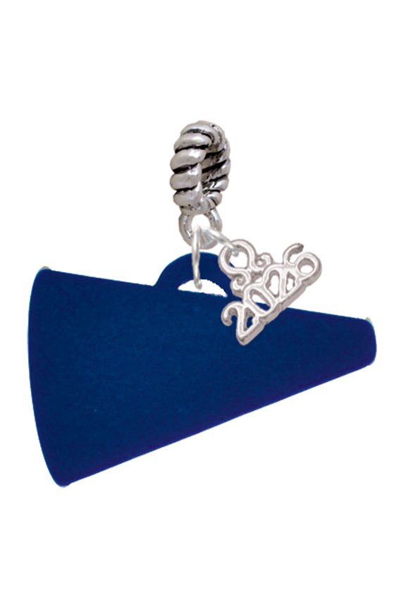 Acrylic Large Navy Megaphone - Silver Plated Rope Charm Bead Dangle with Mini 2026