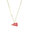 thumbnail image 1 of Delight Jewelry Acrylic Large Red Cheer Megaphone - Gold-tone Class of 2026 Delicate Bar Necklace, 18.75", 1 of 4