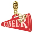 thumbnail image 1 of Delight Jewelry Acrylic Large Red Cheer Megaphone - Gold-tone Rope Charm Bead Dangle with Mini 2025, 1 of 4