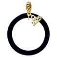 thumbnail image 1 of Delight Jewelry Acrylic Large Ring Black - Gold-tone Rope Charm Bead Dangle with Mini 2025, 1 of 4