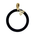 Delight Jewelry Acrylic Large Ring Black Goldtone Rope Charm Bead