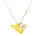thumbnail image 1 of Delight Jewelry Acrylic Large Yellow Cheer Megaphone - Large Goldtone Aunt Heart Charm Necklace, 17.5"+2" Extender, 1 of 5