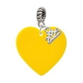 Delight Jewelry Acrylic Large Yellow Heart Silvertone Rope Charm