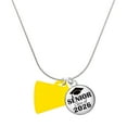thumbnail image 1 of Delight Jewelry Acrylic Large Yellow Megaphone - Silvertone Senior Class of 2026 Dome Necklace, 18", 1 of 5