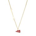 thumbnail image 1 of Delight Jewelry Acrylic Maroon Cheer Megaphone - Gold-tone Class of 2026 Delicate Bar Necklace, 18.75", 1 of 4