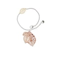 thumbnail image 1 of Delight Jewelry Acrylic Medium Triple Leaf Mixed Brown and Yellow - Goldtone Leaf Delicate Bracelet, 6.25+1.75", 1 of 4