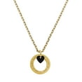 thumbnail image 1 of Delight Jewelry Acrylic Mini Black Heart - Goldtone Class of 2026 Affirmation Ring Necklace, 23", 1 of 4