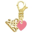 thumbnail image 1 of Delight Jewelry Acrylic Mini Pink Heart - Gold-tone Clip on Charm with Mini Year 2025, 1 of 4