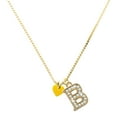 thumbnail image 1 of Delight Jewelry Acrylic Mini Yellow Heart - Large Goldtone Crystal Initial - B - Charm Necklace, 17.5"+2", 1 of 4