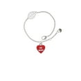 thumbnail image 1 of Delight Jewelry Acrylic Red "Be Mine / Kiss Me" Heart - Silvertone Leaf Delicate Bracelet, 6.25+1.75", 1 of 4