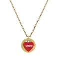 thumbnail image 1 of Delight Jewelry Acrylic Red "Too Cute / Cutie" Heart - Goldtone Class of 2026 Affirmation Ring Necklace, 23", 1 of 4