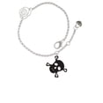 thumbnail image 1 of Delight Jewelry Acrylic Small Black Skull Silver-tone Rose Link Chain Bracelet, 6.25"+1.75" Extender, 1 of 4