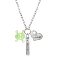 thumbnail image 1 of Delight Jewelry Acrylic Small Lime Green Skull Always My Mother Bar Zoe Necklace, 1 of 4