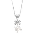 thumbnail image 1 of Delight Jewelry Acrylic Small Mirror Skull Silver tone Bow Heart Necklace, 1 of 4