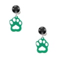 thumbnail image 1 of Delight Jewelry Acrylic Small Paw Green Black Crystal Clip on Earrings, 1 of 5