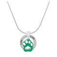 thumbnail image 1 of Delight Jewelry Acrylic Small Paw Green Live Ring Charm Necklace, 18", 1 of 4