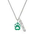thumbnail image 1 of Delight Jewelry Acrylic Small Paw Green Silvertone Hope Anchors the Soul Bar Charm Necklace, 23", 1 of 4