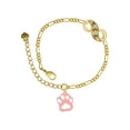 thumbnail image 1 of Delight Jewelry Acrylic Small Paw Light Pink Gold-tone Paw Infinity Link Chain Bracelet, 6"+2" Extender, 1 of 4