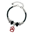 thumbnail image 1 of Delight Jewelry Acrylic Small Paw Maroon Middle Sister Celtic Knot Leather Bead Bracelet, 7"+2" Extender, 1 of 4