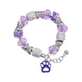 thumbnail image 1 of Delight Jewelry Acrylic Small Paw Purple Purple Butterfly Bead Charm Bracelet, 7"+1" Extender, 1 of 1