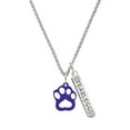 thumbnail image 1 of Delight Jewelry Acrylic Small Paw Purple Silvertone Fearless Bar Charm Necklace, 23", 1 of 4