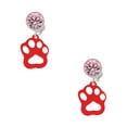thumbnail image 1 of Delight Jewelry Acrylic Small Paw Red Pink Crystal Clip on Earrings, 1 of 5
