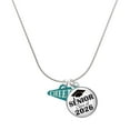 thumbnail image 1 of Delight Jewelry Acrylic Teal Cheer Megaphone - Silvertone Senior Class of 2026 Dome Necklace, 18", 1 of 5