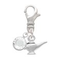 thumbnail image 1 of Delight Jewelry Aladdin's Lamp - Silvertone Clip on Charm with Clear Crystal Drop, 1 of 4