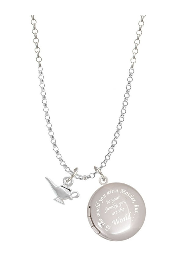 Aladdin's Lamp To the World You are a Mother Locket Necklace