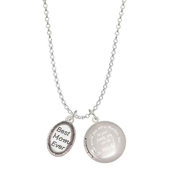Delight Jewelry Best Mom Ever Oval To the World You are a Mother Locket Necklace