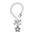 thumbnail image 1 of Delight Jewelry Black Nickeltone AB Crystal Lucky Star - Silvertone Bow Charm Accessory for Tumblers and Thermal Cups, 1 of 4