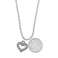 thumbnail image 1 of Delight Jewelry Black Nickeltone AB Crystal Open Heart She is Clothed in Stength and Dignity Charm Necklace, 20"+3", 1 of 4