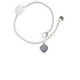 thumbnail image 1 of Delight Jewelry Black Nickeltone Clear AB Crystal Heart Silver-tone Rose Link Chain Bracelet, 6.25"+1.75" Extender, 1 of 4