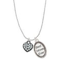 thumbnail image 1 of Delight Jewelry Black Nickeltone Clear Crystal Heart Best Mom Ever Charm Necklace, 1 of 4