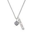 thumbnail image 1 of Delight Jewelry Black Nickeltone Clear Crystal Heart Silvertone Hope Anchors the Soul Bar Charm Necklace, 23", 1 of 4