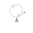 thumbnail image 1 of Delight Jewelry Black Nickeltone Crystal Initial - A - Beaded Border - - Silvertone Leaf Delicate Bracelet, 6.25+1.75", 1 of 4