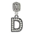 thumbnail image 1 of Delight Jewelry Black Nickeltone Crystal Initial - D - Beaded Border - Lord Guide Me Charm Bead, 1 of 4