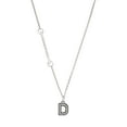 thumbnail image 1 of Delight Jewelry Black Nickeltone Crystal Initial - D - Beaded Border - Silvertone Class of 2026 Delicate Bar Necklace, 18.75", 1 of 4